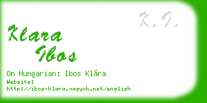 klara ibos business card
